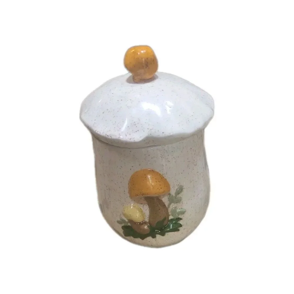 Vintage Arnel’s Merry Mushroom Canisters Lids Ceramic Set 11 Pieces